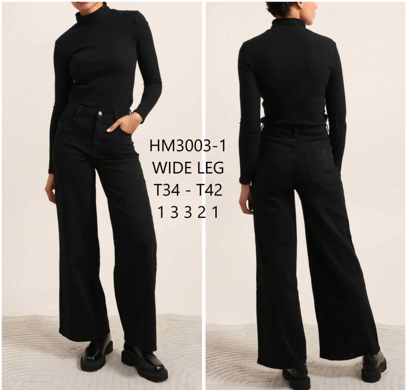 Jeans droit et large décontracté taille haute