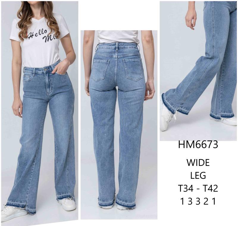 Jeans droit et large