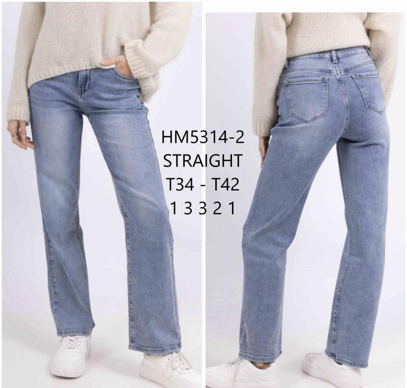 Jeans droit taille haute