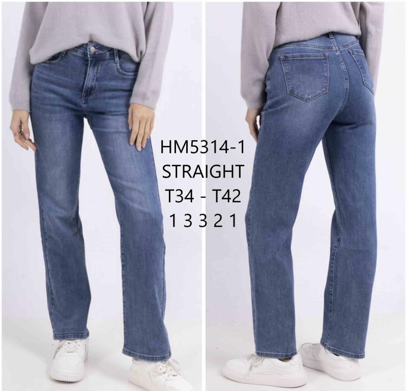 Jeans droit taille haute