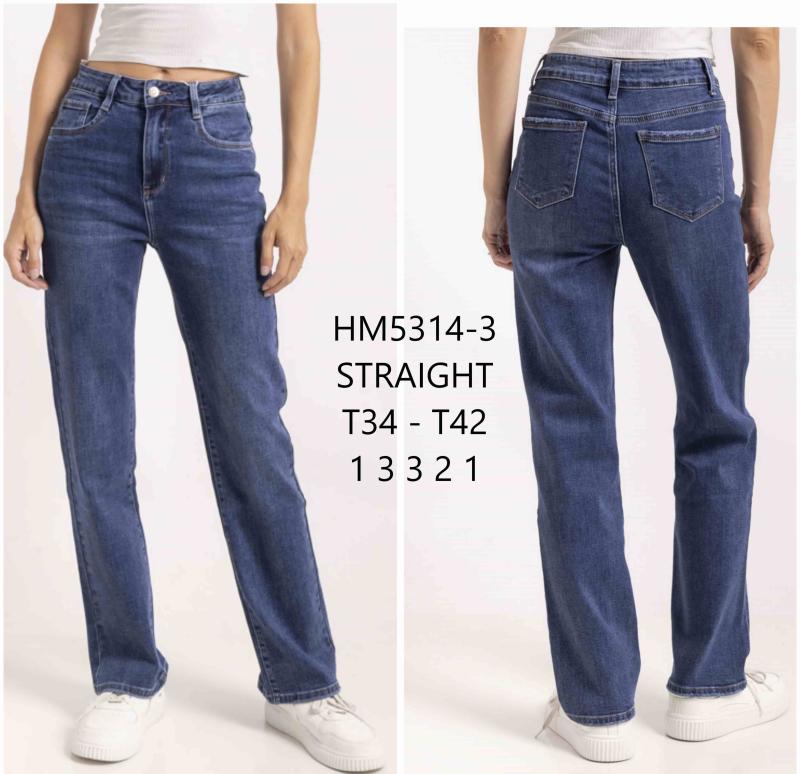 Jeans droit taille haute