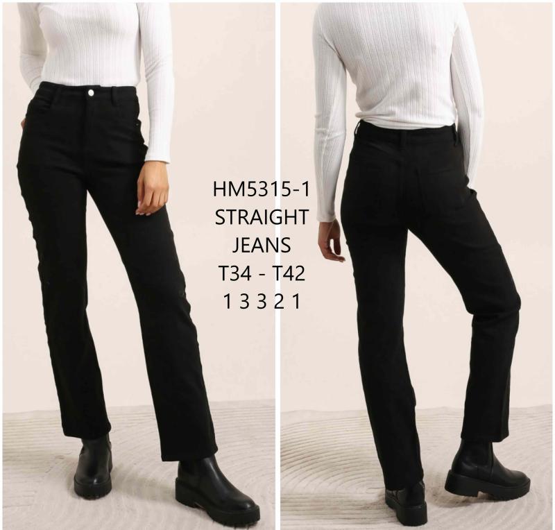 Jeans droit taille haute