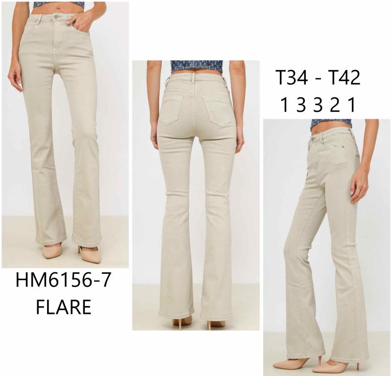 Flared jeans taille haute