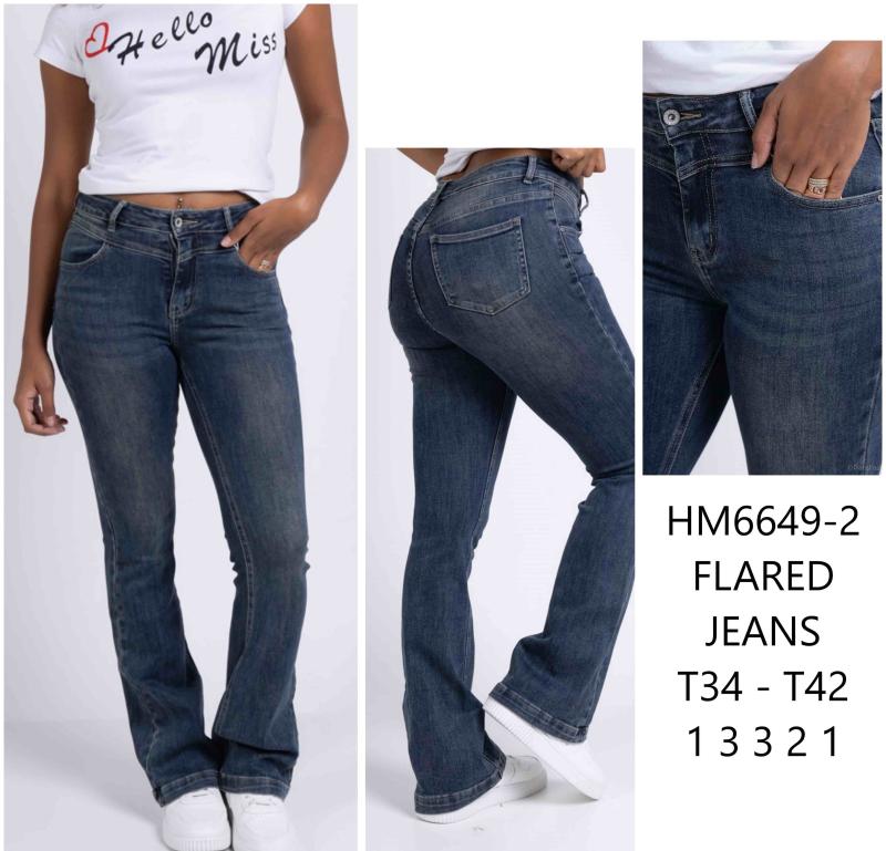 Flared jeans taille haute