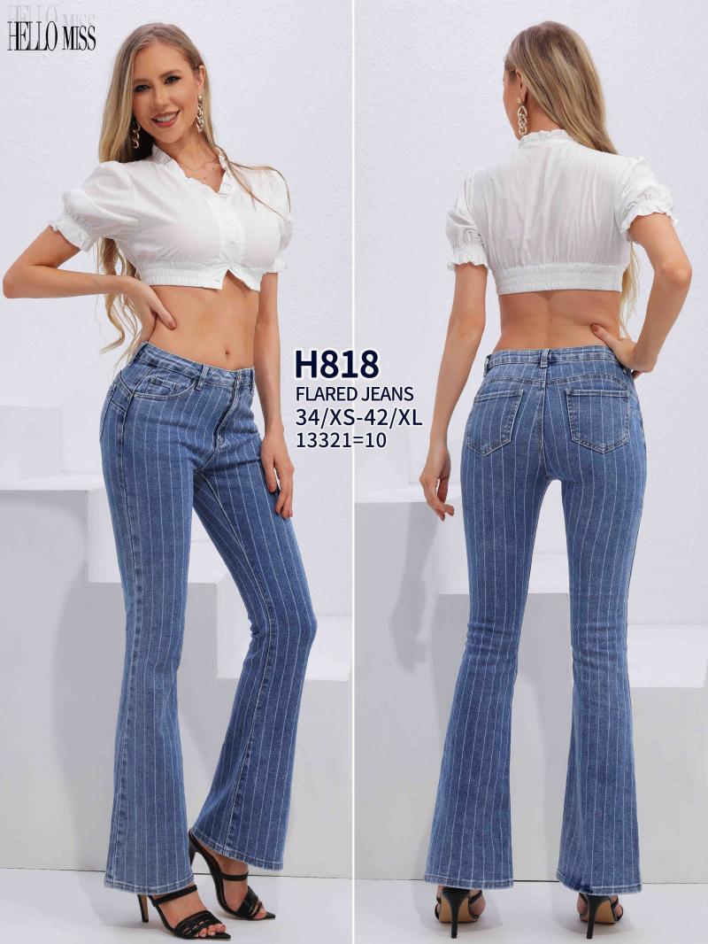 Flared jeans en rayure