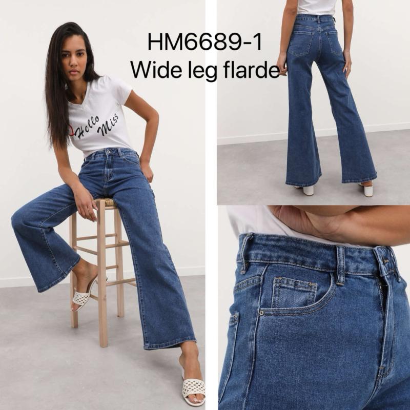 Jeans évasé décontrasté