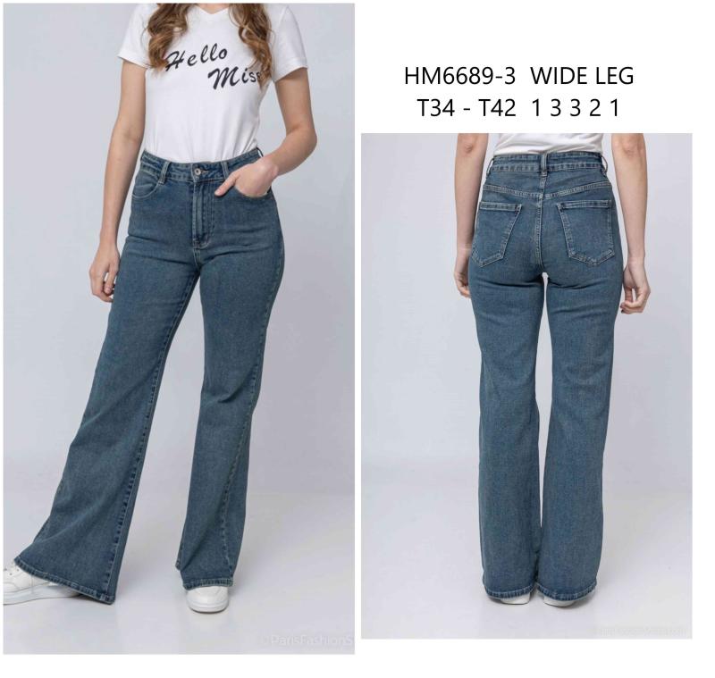 Jeans évasé décontrasté