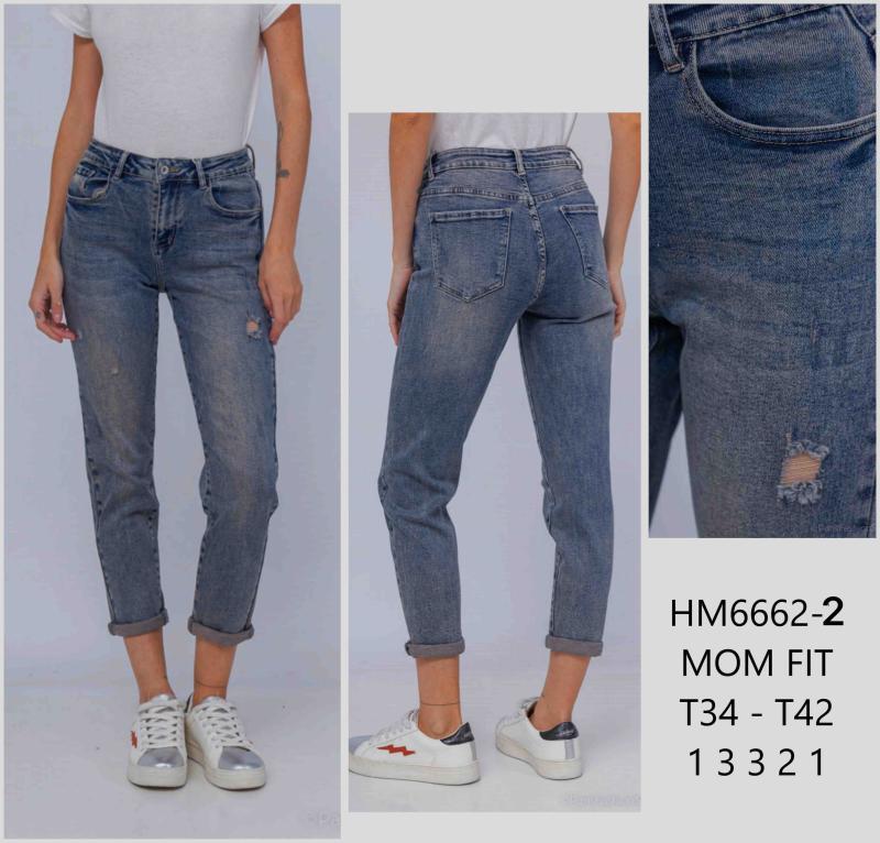 Mum jeans déchiré délavage vintage