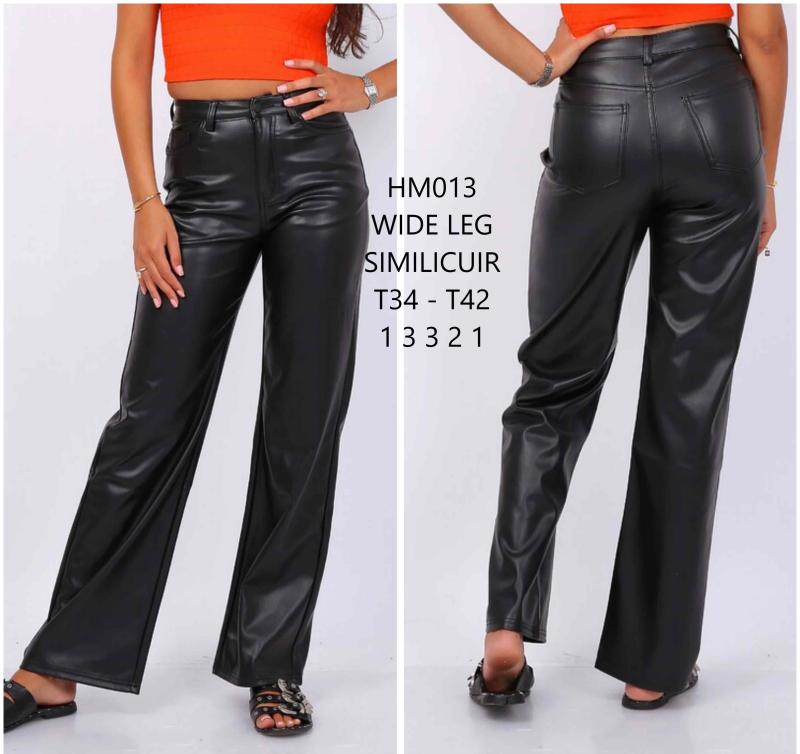 Pantalon droit large en pvc