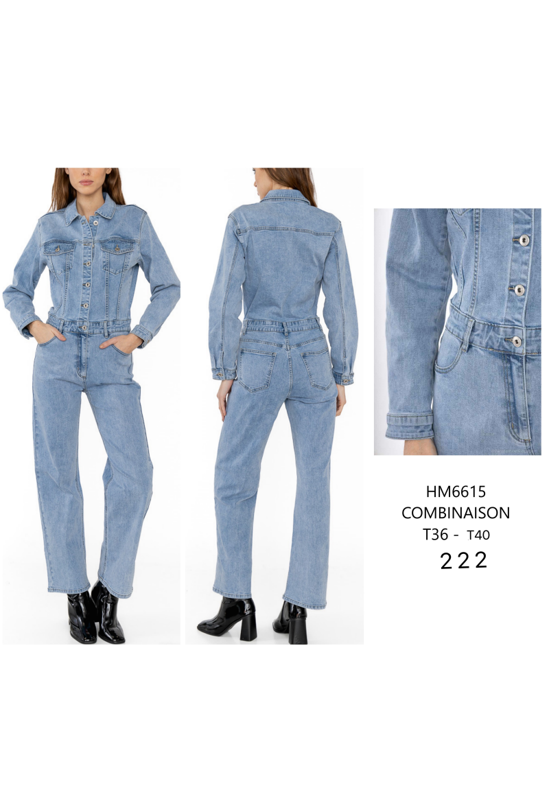 Combinaison manches longue en jean