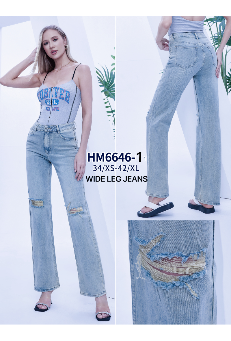 Jeans large déchiré