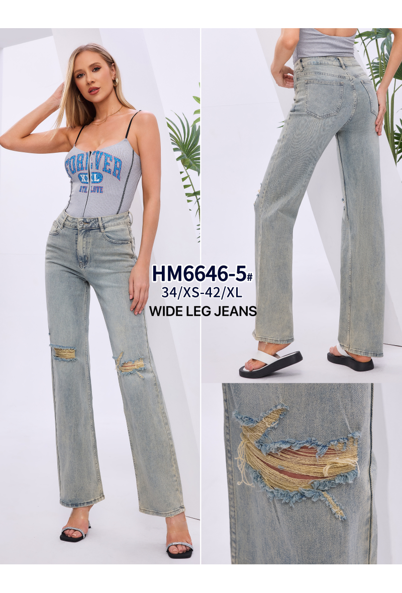 Jeans large déchiré