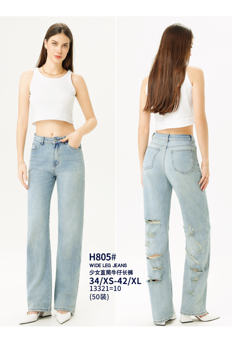 Jeans large déchiré derrière