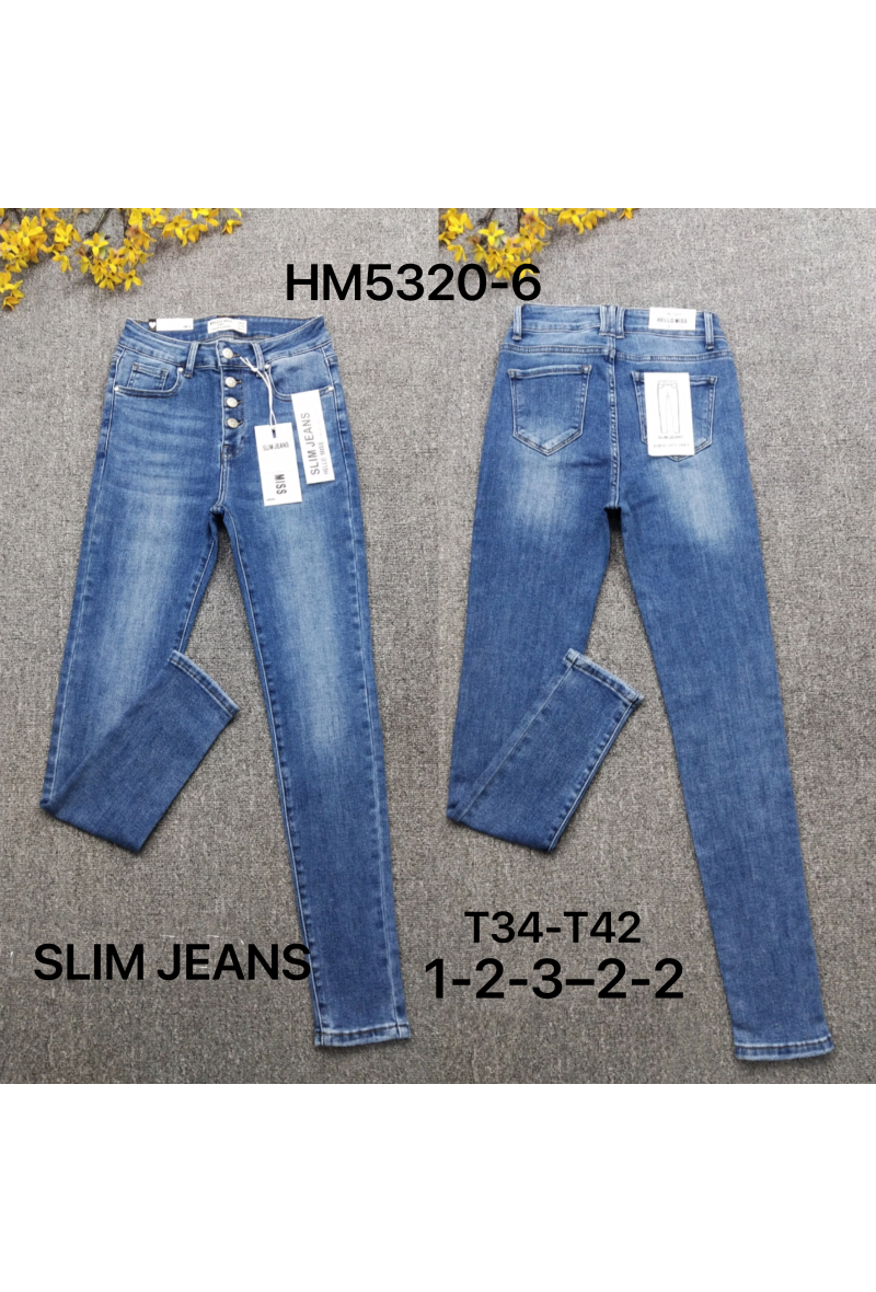 Jeans slim taille haut