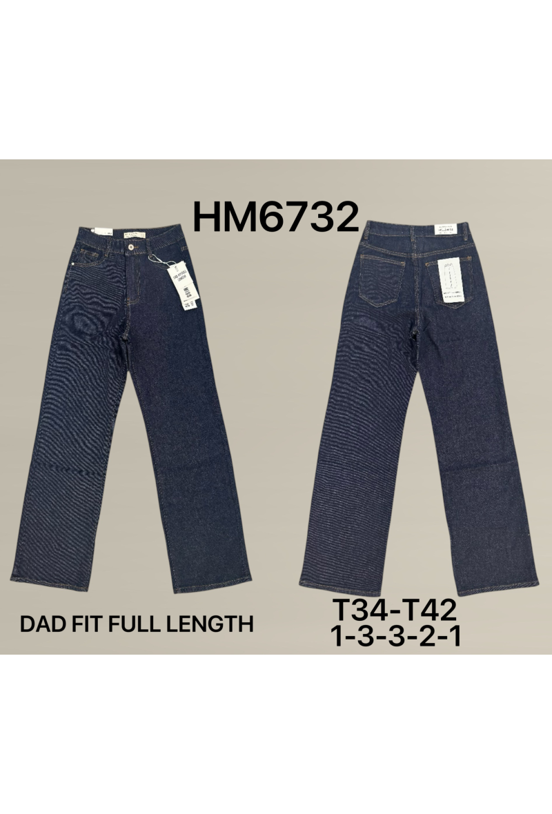 Jeans droit large en brut