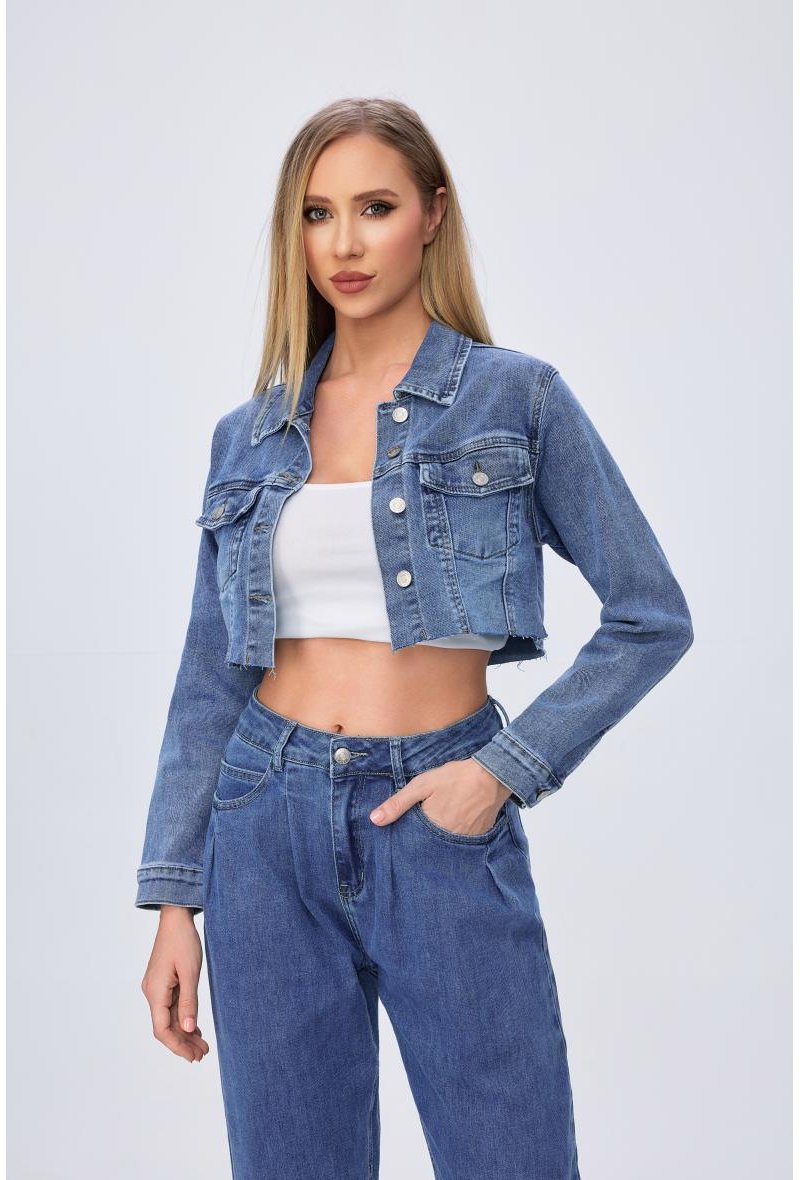 Veste courte en jeans