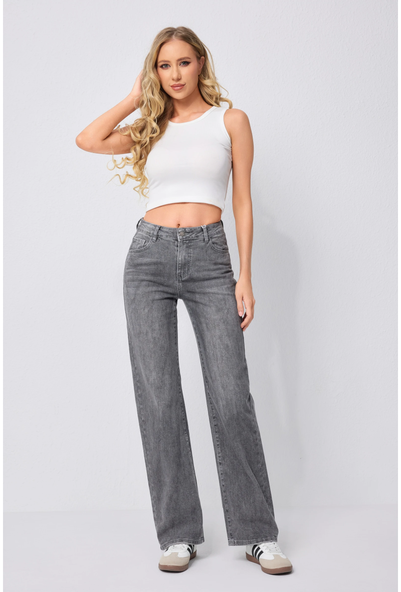 Jean large déchiré à l'arrière  -Wide leg