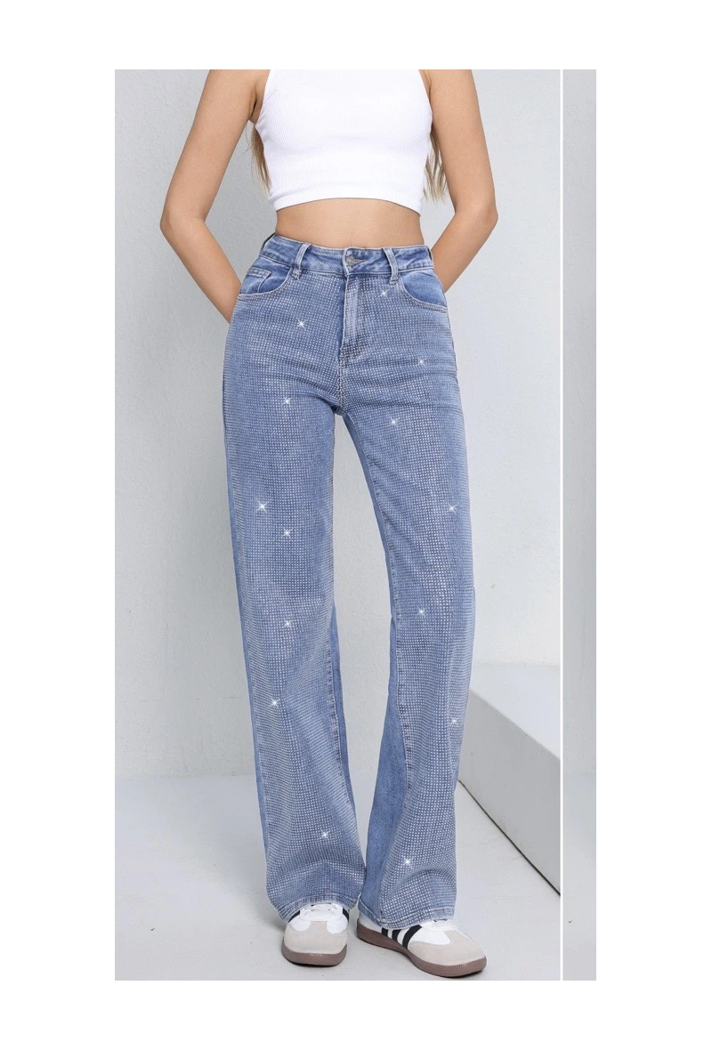 Jean large à strass