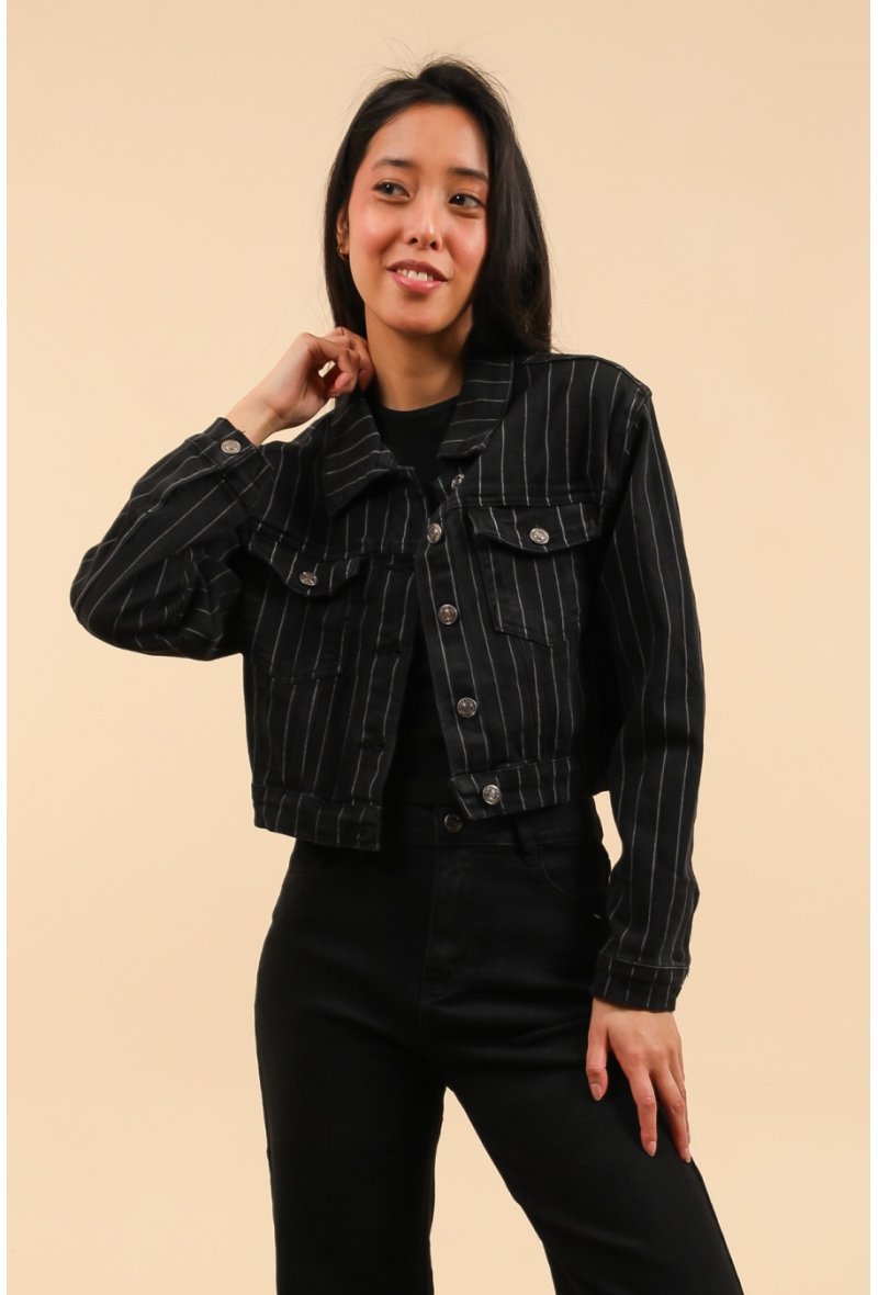 Veste courte à rayure
