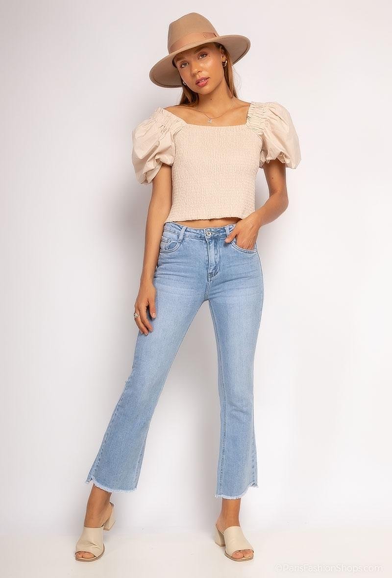 Jean évasé mini-flared